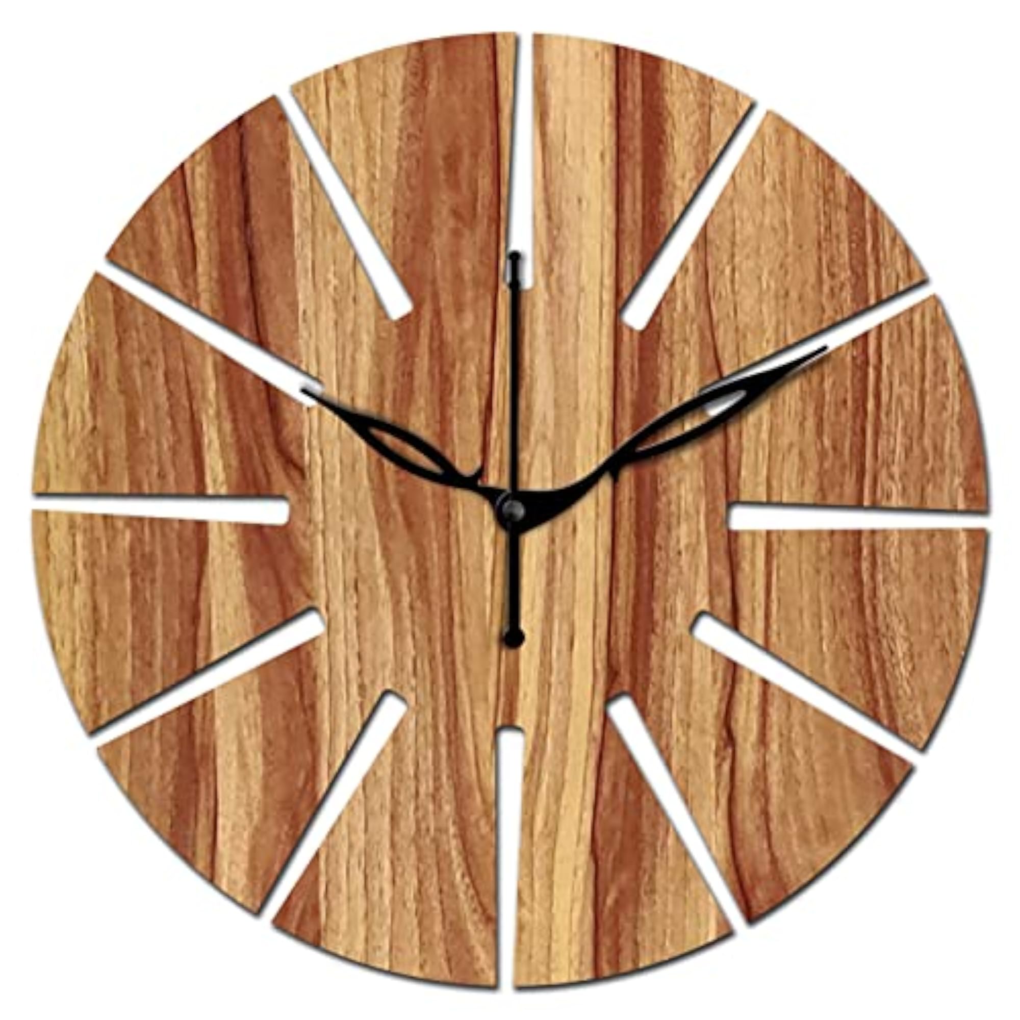 10 Inch Beige Wooden Wall Clock, Small Size